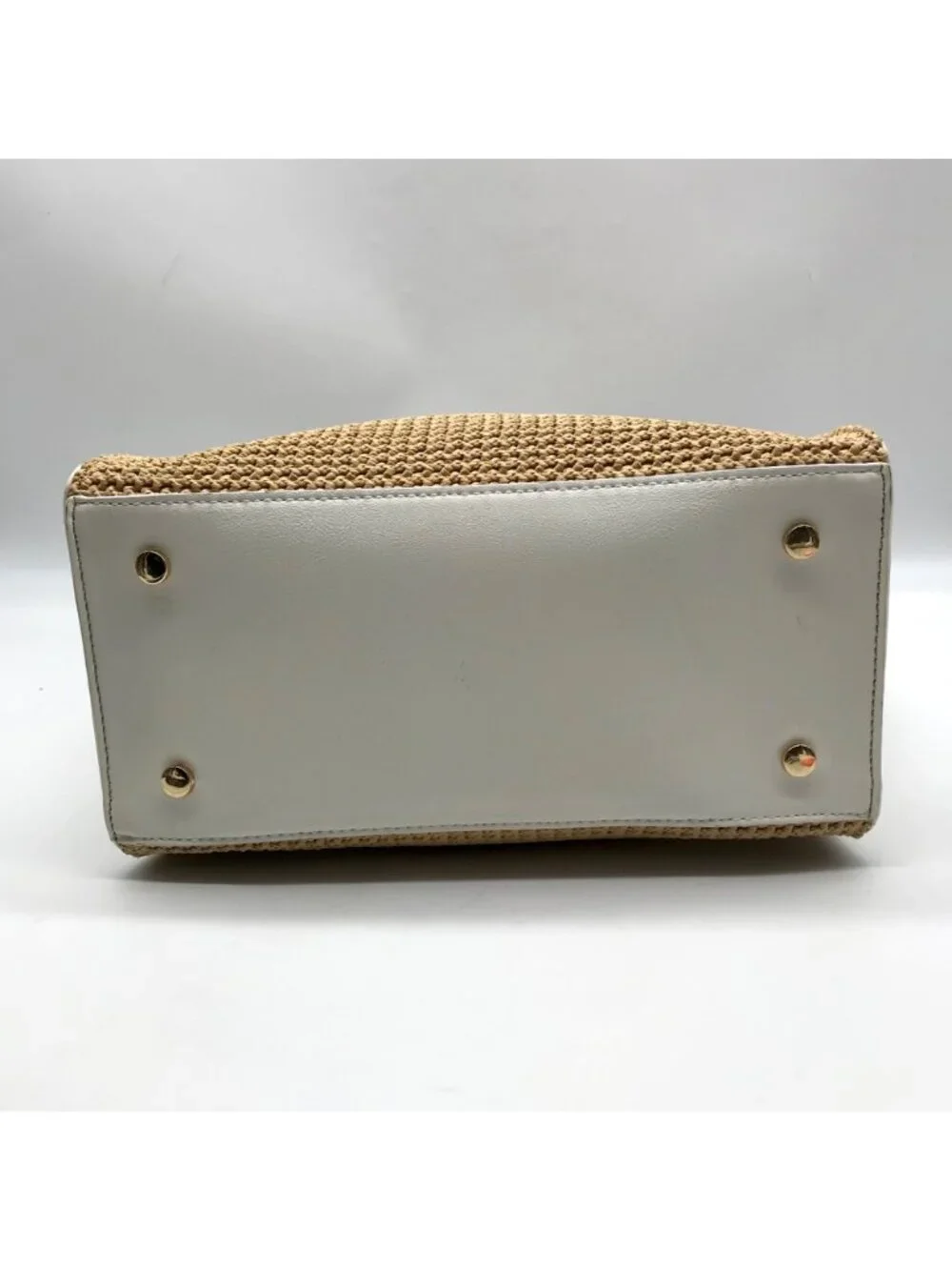 I.N.C. International Concepts Vanilla Straw Caitii Medium Satchel Bag